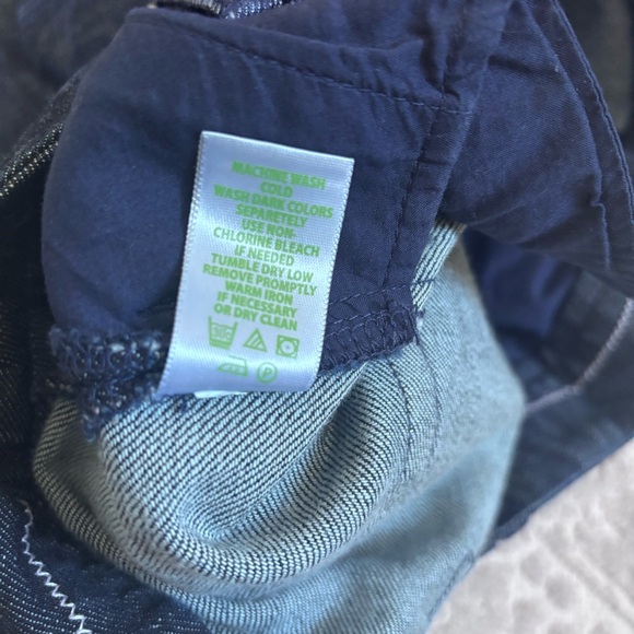 LILLY PULITZER Palm Beach Fit Dark Wash Denim Jean Skirt Embroidered Palm Sz 14 - Picture 7 of 8